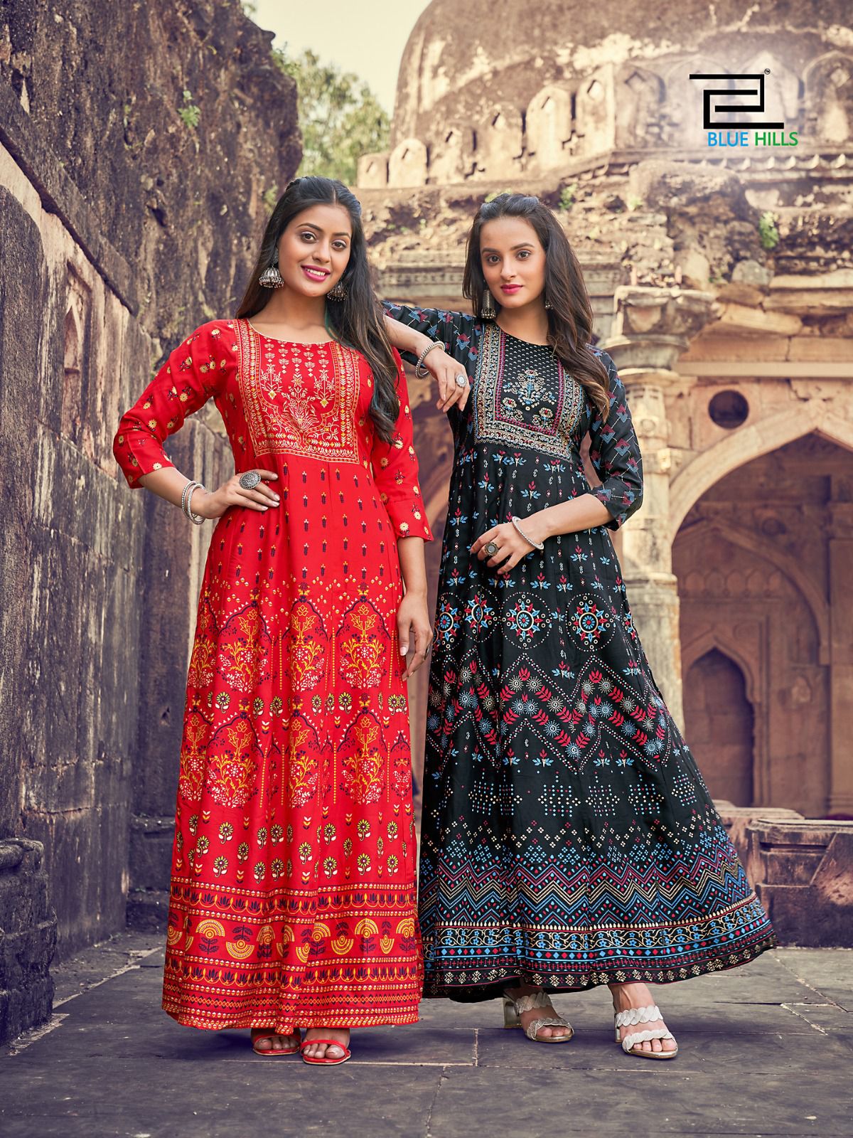 Blue Hills Festival Night Vol 5 Printed Wholesale Anarkali Kurtis Catalog